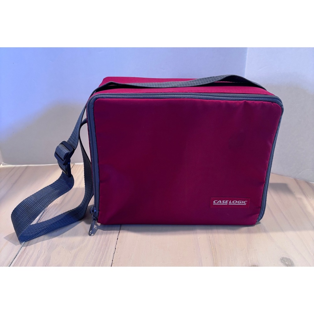 Vintage Red Case Logic 30 CD Compact Disc Case Carry Bag Retro 90s Y2K